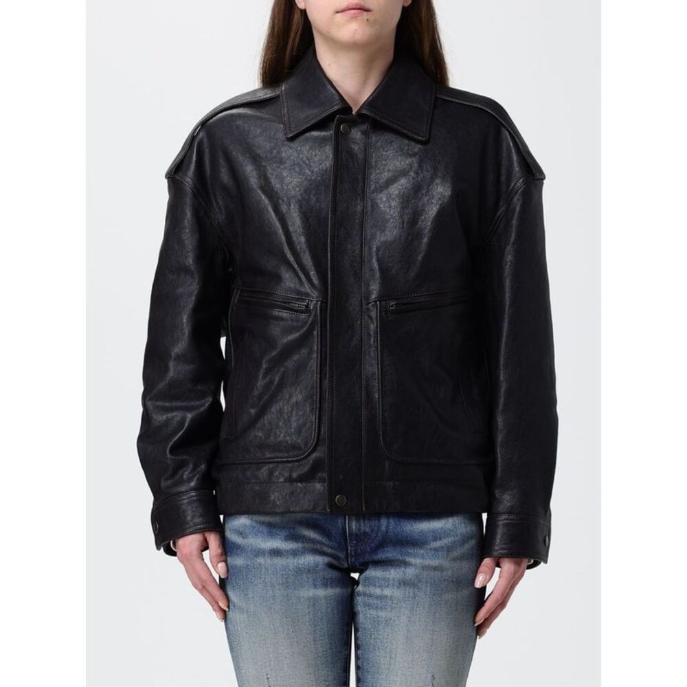 Saint Laurent Women Lambskin Leather Jacket Saint Laurent